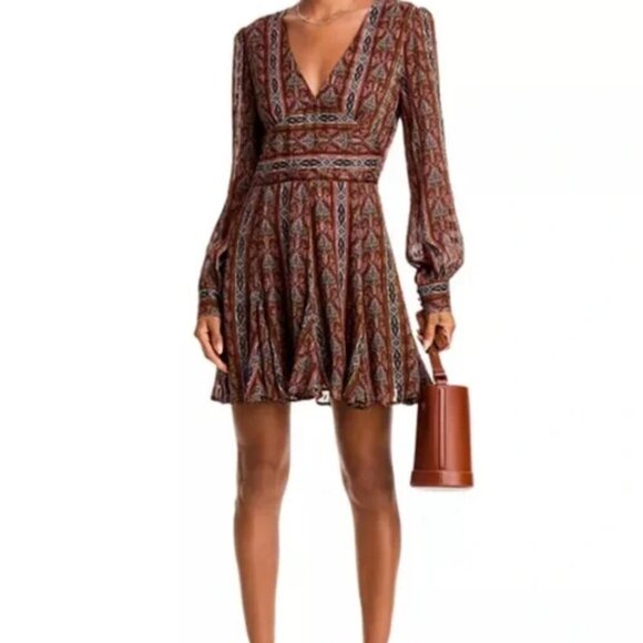 Paige Brown Bucatini Midi Dress Size 6 - Picture 2 of 8